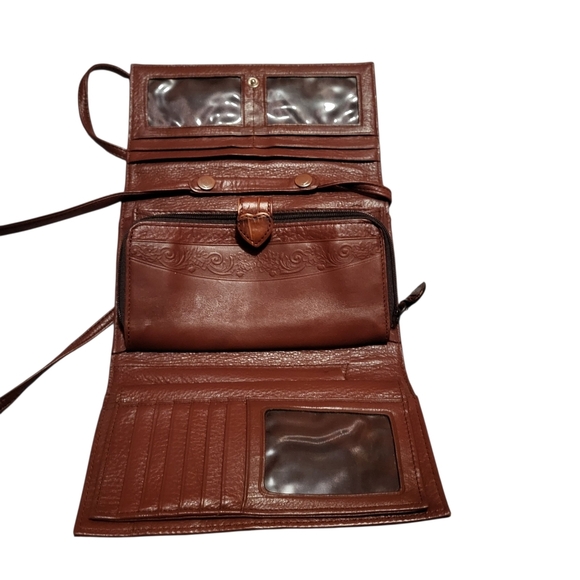 Brighton Crossbody Wallet Purse Brown Crocodile - Picture 3 of 13